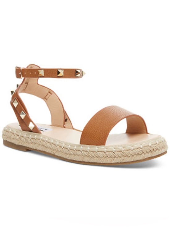 Steve Madden Shoes - Steve Madden Tan Leather Studded Espadrille Sandal